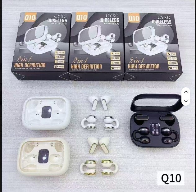 🎧 AirPods Q10 2-en-1 – Deux styles, un seul son