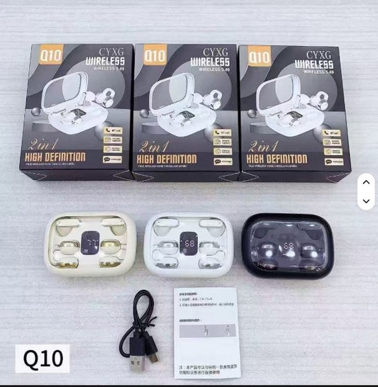 🎧 AirPods Q10 2-en-1 – Deux styles, un seul son